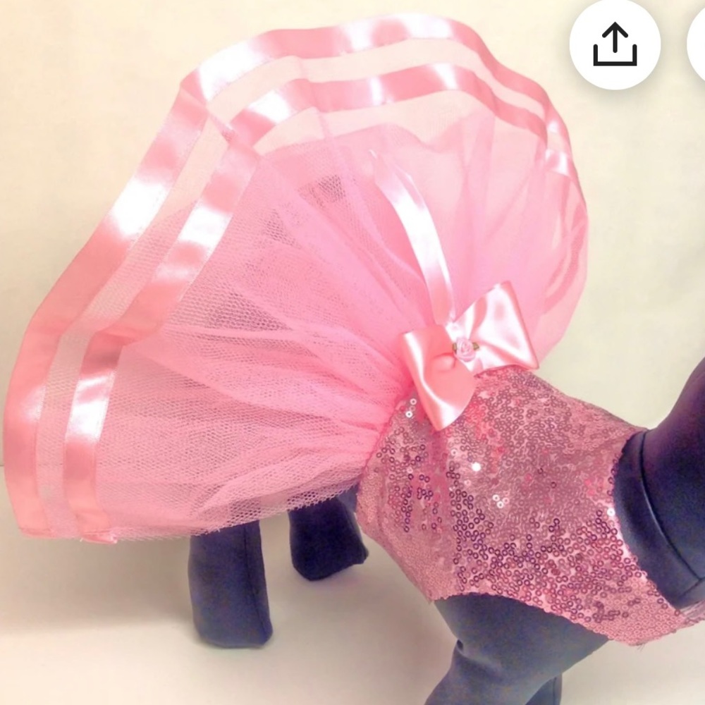 Pink Sequined Dog Tutu Dress